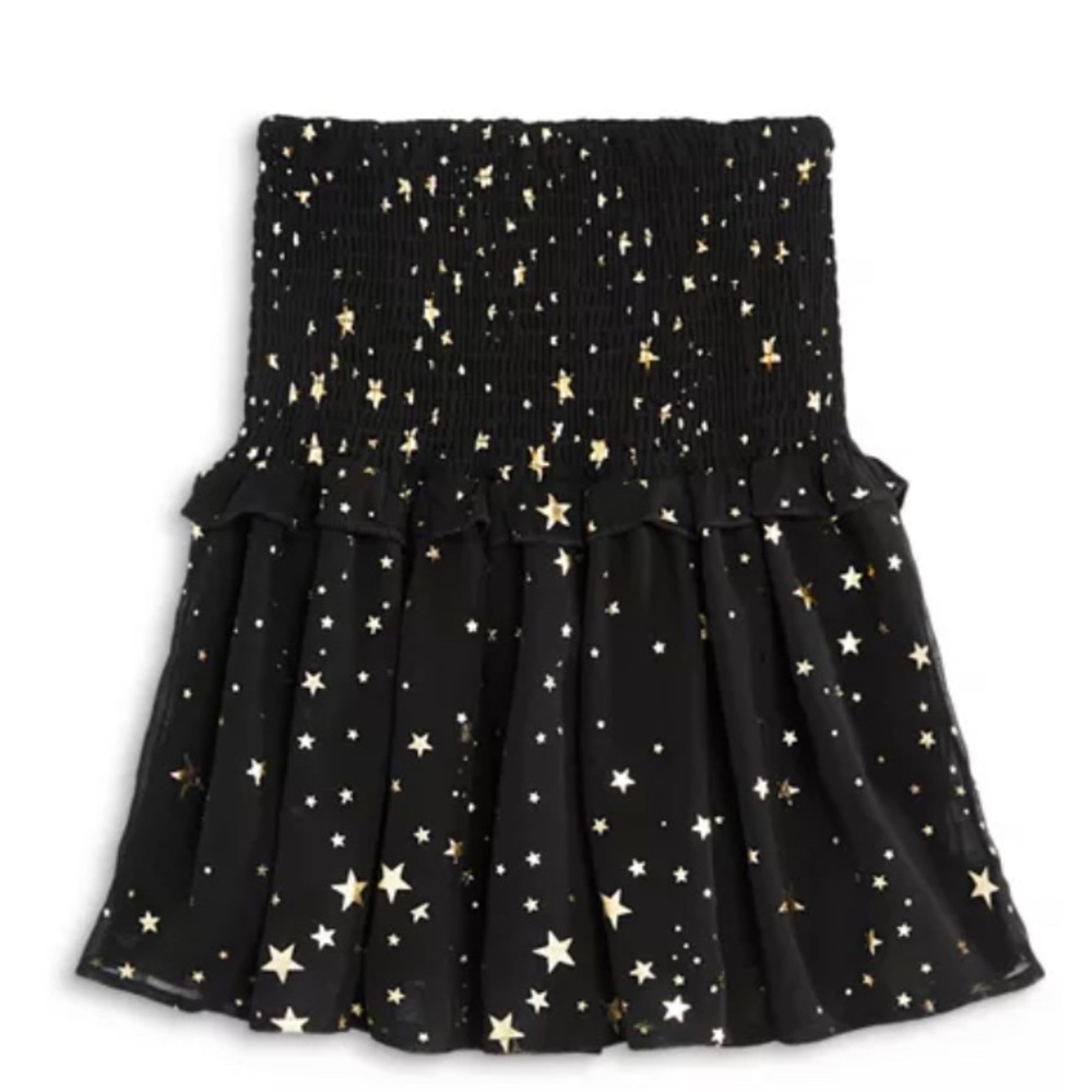 Aqua Girls Metallic Smocked Skirt